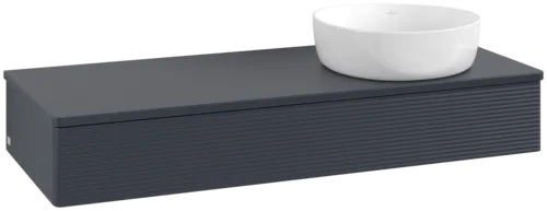 Bild von VILLEROY BOCH Antao Waschbeckenunterschrank, mit Beleuchtung, 1 Auszug, 1200 x 190 x 500 mm, Front mit Struktur, Midnight Blue Matt Lacquer / Midnight Blue Matt Lacquer #L12110HG
