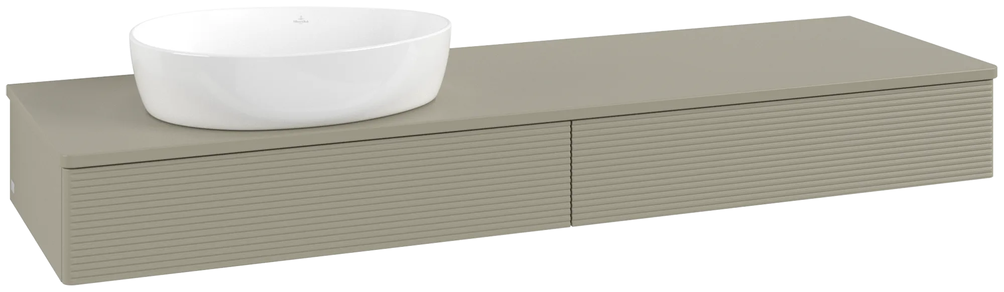 Bild von VILLEROY BOCH Antao Waschbeckenunterschrank, mit Beleuchtung, 2 Auszüge, 1600 x 190 x 500 mm, Front mit Struktur, Stone Grey Matt Lacquer / Stone Grey Matt Lacquer #L15150HK