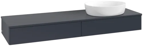 Bild von VILLEROY BOCH Antao Waschbeckenunterschrank, mit Beleuchtung, 2 Auszüge, 1600 x 190 x 500 mm, Front ohne Struktur, Midnight Blue Matt Lacquer / Midnight Blue Matt Lacquer #L16010HG
