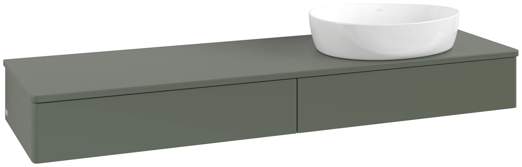 Bild von VILLEROY BOCH Antao Waschbeckenunterschrank, mit Beleuchtung, 2 Auszüge, 1600 x 190 x 500 mm, Front ohne Struktur, Leaf Green Matt Lacquer / Leaf Green Matt Lacquer #L16050HL