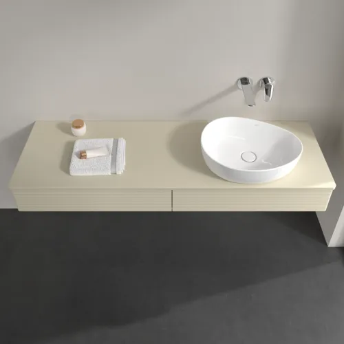 Bild von VILLEROY BOCH Antao Waschbeckenunterschrank, mit Beleuchtung, 2 Auszüge, 1600 x 190 x 500 mm, Front mit Struktur, Silk Grey Matt Lacquer / Silk Grey Matt Lacquer #L16110HJ
