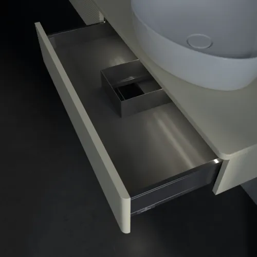 Bild von VILLEROY BOCH Antao Waschbeckenunterschrank, mit Beleuchtung, 2 Auszüge, 1600 x 190 x 500 mm, Front mit Struktur, Silk Grey Matt Lacquer / Silk Grey Matt Lacquer #L16110HJ