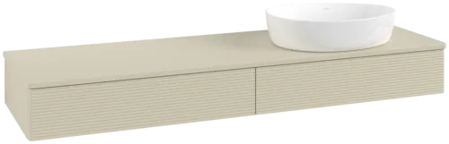 Bild von VILLEROY BOCH Antao Waschbeckenunterschrank, mit Beleuchtung, 2 Auszüge, 1600 x 190 x 500 mm, Front mit Struktur, Silk Grey Matt Lacquer / Silk Grey Matt Lacquer #L16110HJ