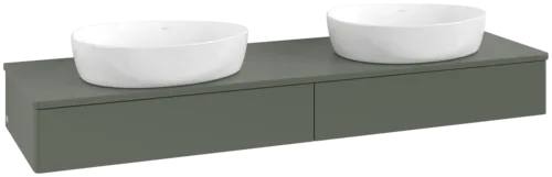 Bild von VILLEROY BOCH Antao Waschbeckenunterschrank, mit Beleuchtung, 2 Auszüge, 1600 x 190 x 500 mm, Front ohne Struktur, Leaf Green Matt Lacquer / Leaf Green Matt Lacquer #L17010HL