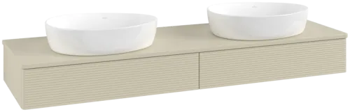 Obrázek VILLEROY BOCH Antao Vanity unit, with lighting, 2 pull-out compartments, 1600 x 190 x 500 mm, Front with grain texture, Silk Grey Matt Lacquer / Silk Grey Matt Lacquer #L17110HJ