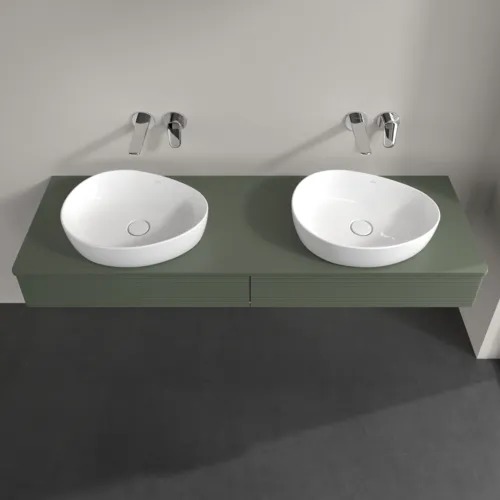 Bild von VILLEROY BOCH Antao Waschbeckenunterschrank, mit Beleuchtung, 2 Auszüge, 1600 x 190 x 500 mm, Front mit Struktur, Leaf Green Matt Lacquer / Leaf Green Matt Lacquer #L17110HL