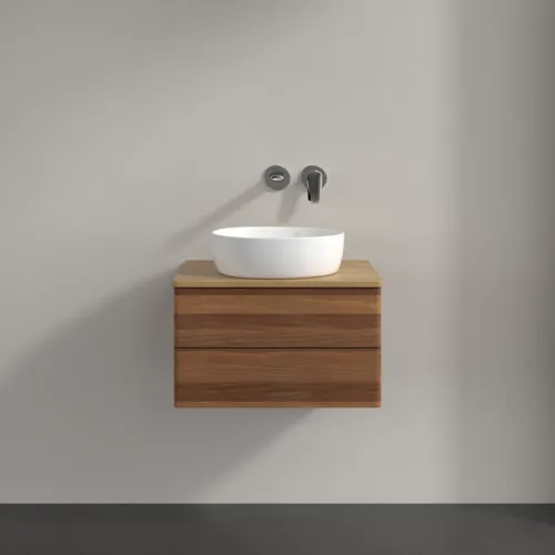 Bild von VILLEROY BOCH Antao Waschbeckenunterschrank, mit Beleuchtung, 2 Auszüge, 600 x 360 x 500 mm, Front ohne Struktur, Warm Walnut / Honey Oak #L18011HM