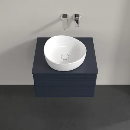 Bild von VILLEROY BOCH Antao Waschbeckenunterschrank, mit Beleuchtung, 2 Auszüge, 600 x 360 x 500 mm, Front mit Struktur, Midnight Blue Matt Lacquer / Midnight Blue Matt Lacquer #L18150HG