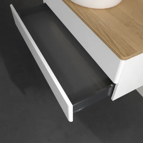 Obrázek VILLEROY BOCH Antao Vanity unit, with lighting, 2 pull-out compartments, 1000 x 360 x 500 mm, Front without structure, White Matt Lacquer / Honey Oak #L20011MT