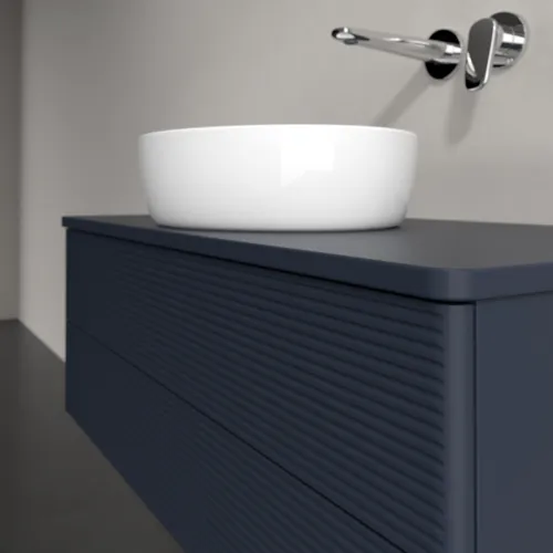 Bild von VILLEROY BOCH Antao Waschbeckenunterschrank, mit Beleuchtung, 2 Auszüge, 1000 x 360 x 500 mm, Front mit Struktur, Midnight Blue Matt Lacquer / Midnight Blue Matt Lacquer #L20110HG
