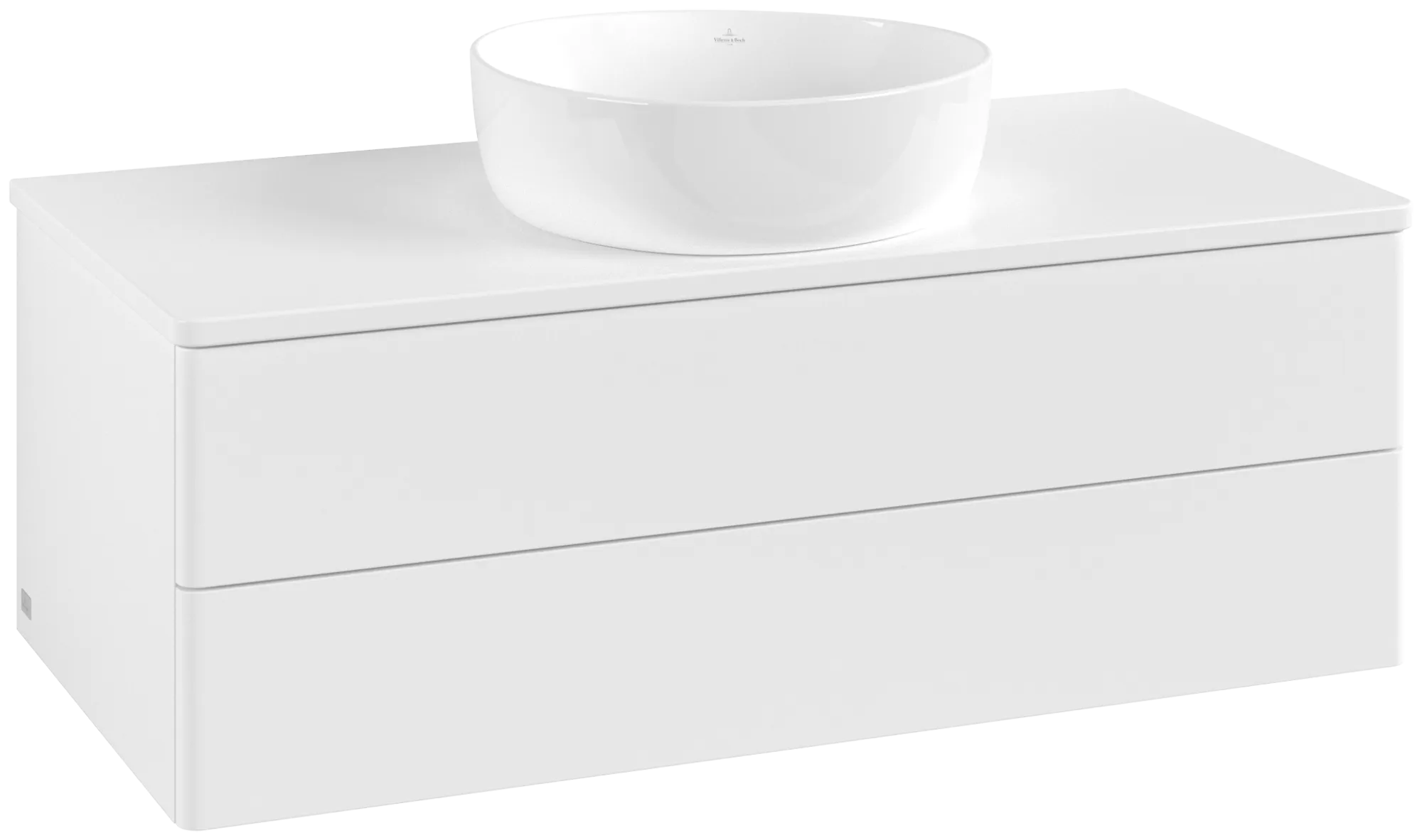 Bild von VILLEROY BOCH Antao Waschbeckenunterschrank, mit Beleuchtung, 2 Auszüge, 1000 x 360 x 500 mm, Front ohne Struktur, White Matt Lacquer / White Matt Lacquer #L20050MT