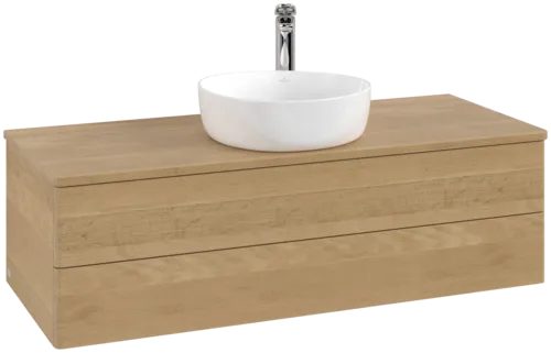 Bild von VILLEROY BOCH Antao Waschbeckenunterschrank, mit Beleuchtung, 2 Auszüge, 1200 x 360 x 500 mm, Front ohne Struktur, Honey Oak / Honey Oak #L21051HN