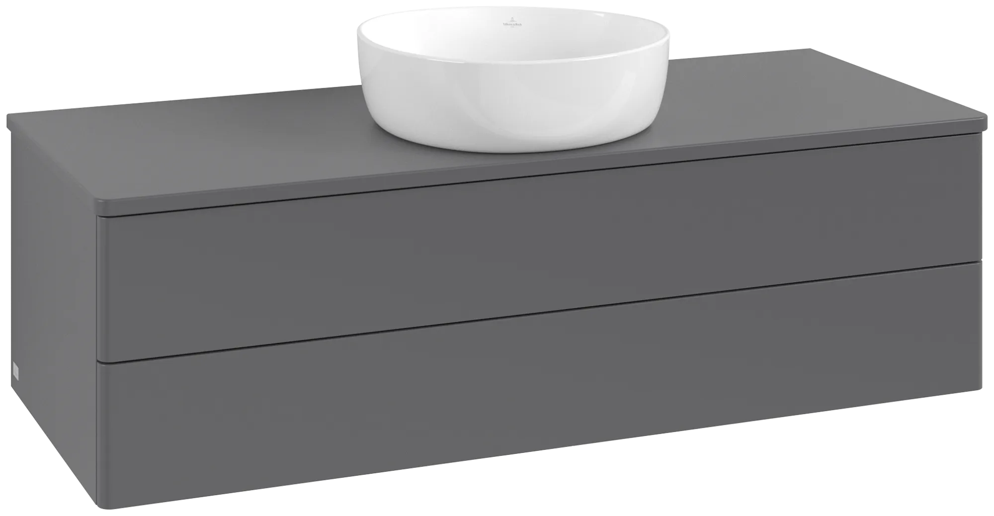 Bild von VILLEROY BOCH Antao Waschbeckenunterschrank, mit Beleuchtung, 2 Auszüge, 1200 x 360 x 500 mm, Front ohne Struktur, Anthracite Matt Lacquer / Anthracite Matt Lacquer #L21050GK