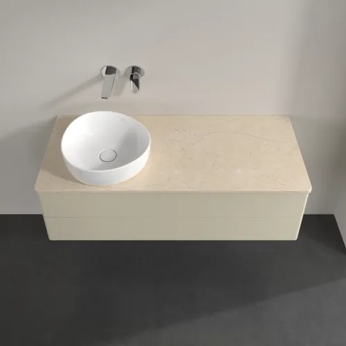 Bild von VILLEROY BOCH Antao Waschbeckenunterschrank, mit Beleuchtung, 2 Auszüge, 1200 x 360 x 500 mm, Front ohne Struktur, Silk Grey Matt Lacquer / Botticino #L22013HJ