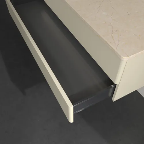 Bild von VILLEROY BOCH Antao Waschbeckenunterschrank, mit Beleuchtung, 2 Auszüge, 1200 x 360 x 500 mm, Front ohne Struktur, Silk Grey Matt Lacquer / Botticino #L22013HJ