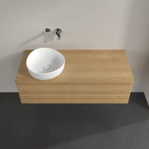 Bild von VILLEROY BOCH Antao Waschbeckenunterschrank, mit Beleuchtung, 2 Auszüge, 1200 x 360 x 500 mm, Front mit Struktur, Honey Oak / Honey Oak #L22111HN