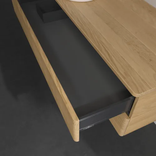 Bild von VILLEROY BOCH Antao Waschbeckenunterschrank, mit Beleuchtung, 2 Auszüge, 1200 x 360 x 500 mm, Front mit Struktur, Honey Oak / Honey Oak #L22111HN