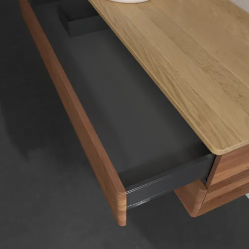 Bild von VILLEROY BOCH Antao Waschbeckenunterschrank, mit Beleuchtung, 2 Auszüge, 1200 x 360 x 500 mm, Front mit Struktur, Warm Walnut / Honey Oak #L22151HM