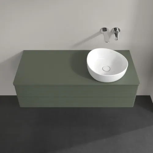 Bild von VILLEROY BOCH Antao Waschbeckenunterschrank, mit Beleuchtung, 2 Auszüge, 1200 x 360 x 500 mm, Front mit Struktur, Leaf Green Matt Lacquer / Leaf Green Matt Lacquer #L23110HL