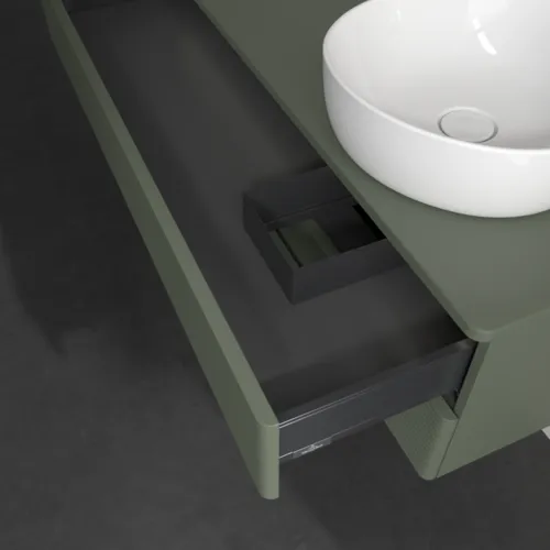Bild von VILLEROY BOCH Antao Waschbeckenunterschrank, mit Beleuchtung, 2 Auszüge, 1200 x 360 x 500 mm, Front mit Struktur, Leaf Green Matt Lacquer / Leaf Green Matt Lacquer #L23110HL