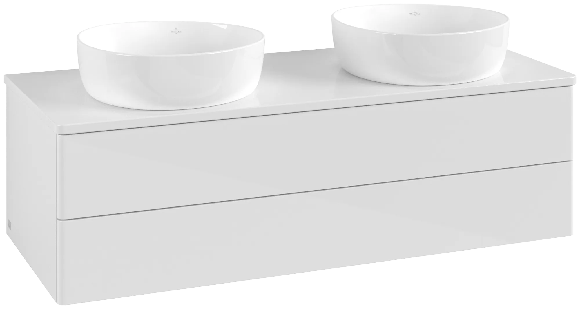 Bild von VILLEROY BOCH Antao Waschbeckenunterschrank, mit Beleuchtung, 2 Auszüge, 1200 x 360 x 500 mm, Front ohne Struktur, Glossy White Lacquer / Glossy White Lacquer #L24050GF