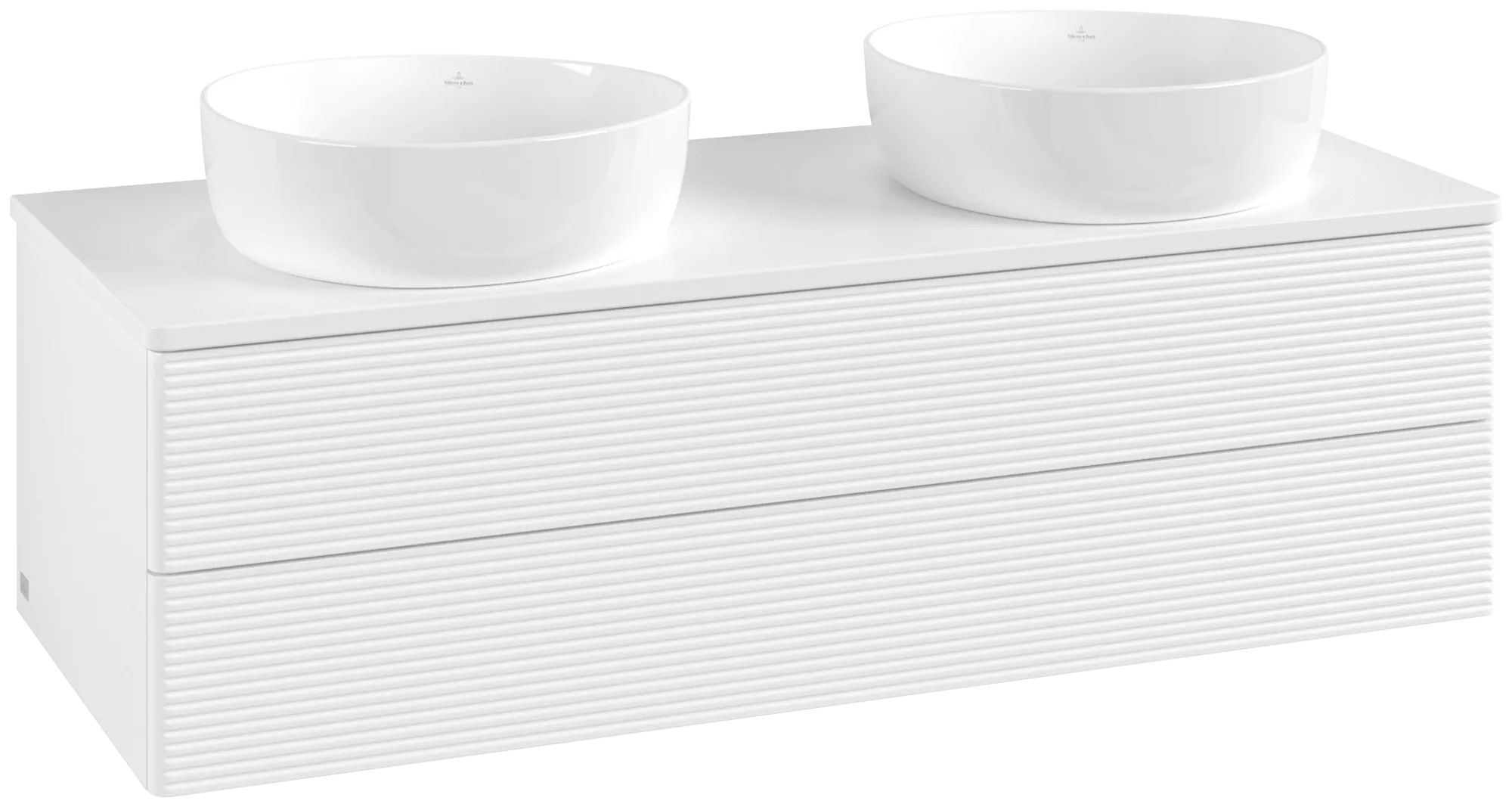 Bild von VILLEROY BOCH Antao Waschbeckenunterschrank, mit Beleuchtung, 2 Auszüge, 1200 x 360 x 500 mm, Front mit Struktur, White Matt Lacquer / White Matt Lacquer #L24110MT