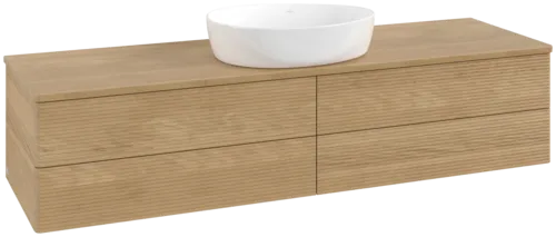 Bild von VILLEROY BOCH Antao Waschbeckenunterschrank, mit Beleuchtung, 4 Auszüge, 1600 x 360 x 500 mm, Front mit Struktur, Honey Oak / Honey Oak #L25111HN