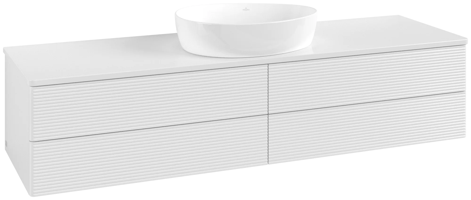 Bild von VILLEROY BOCH Antao Waschbeckenunterschrank, mit Beleuchtung, 4 Auszüge, 1600 x 360 x 500 mm, Front mit Struktur, Glossy White Lacquer / Glossy White Lacquer #L25150GF