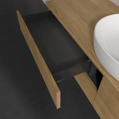 Bild von VILLEROY BOCH Antao Waschbeckenunterschrank, mit Beleuchtung, 4 Auszüge, 1600 x 360 x 500 mm, Front mit Struktur, Honey Oak / Honey Oak #L25151HN