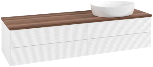 Bild von VILLEROY BOCH Antao Waschbeckenunterschrank, mit Beleuchtung, 4 Auszüge, 1600 x 360 x 500 mm, Front mit Struktur, White Matt Lacquer / Warm Walnut #L27112MT