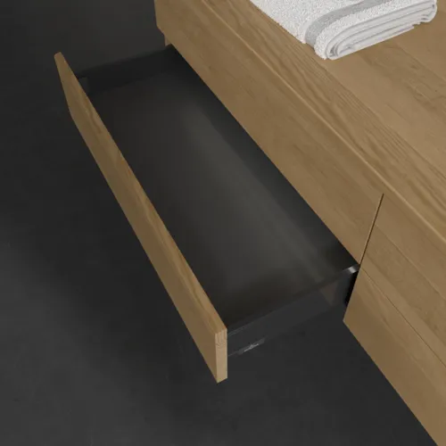 Bild von VILLEROY BOCH Antao Waschbeckenunterschrank, mit Beleuchtung, 4 Auszüge, 1600 x 360 x 500 mm, Front ohne Struktur, Honey Oak / Honey Oak #L27011HN
