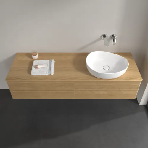 Bild von VILLEROY BOCH Antao Waschbeckenunterschrank, mit Beleuchtung, 4 Auszüge, 1600 x 360 x 500 mm, Front ohne Struktur, Honey Oak / Honey Oak #L27011HN