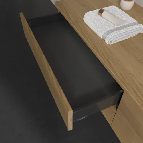 Bild von VILLEROY BOCH Antao Waschbeckenunterschrank, mit Beleuchtung, 4 Auszüge, 1600 x 360 x 500 mm, Front ohne Struktur, Honey Oak / Honey Oak #L27011HN