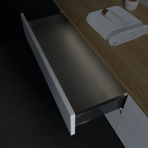 Bild von VILLEROY BOCH Antao Waschbeckenunterschrank, mit Beleuchtung, 4 Auszüge, 1600 x 360 x 500 mm, Front mit Struktur, White Matt Lacquer / Honey Oak #L27111MT