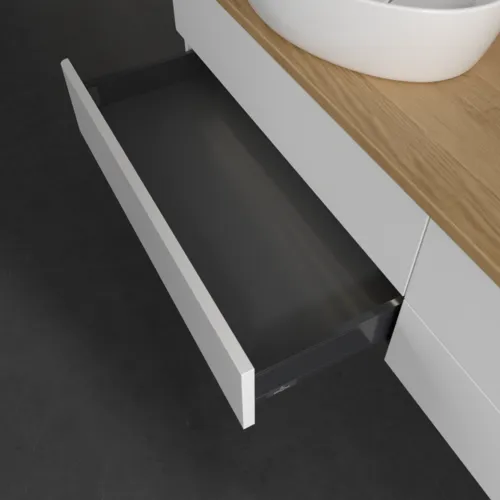 Bild von VILLEROY BOCH Antao Waschbeckenunterschrank, mit Beleuchtung, 4 Auszüge, 1600 x 360 x 500 mm, Front ohne Struktur, White Matt Lacquer / Honey Oak #L28011MT