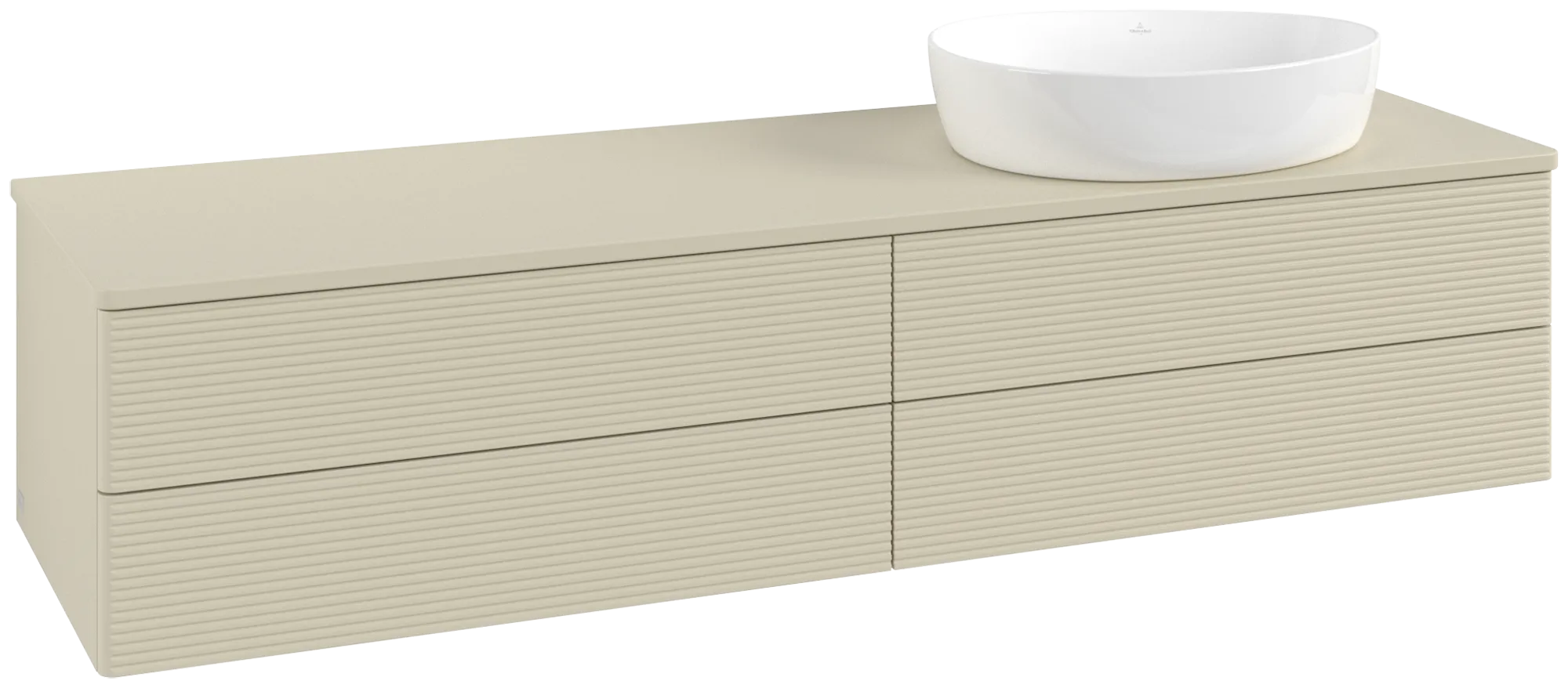 Bild von VILLEROY BOCH Antao Waschbeckenunterschrank, mit Beleuchtung, 4 Auszüge, 1600 x 360 x 500 mm, Front mit Struktur, Silk Grey Matt Lacquer / Silk Grey Matt Lacquer #L27150HJ