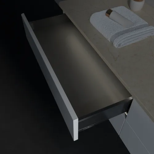 Bild von VILLEROY BOCH Antao Waschbeckenunterschrank, mit Beleuchtung, 4 Auszüge, 1600 x 360 x 500 mm, Front ohne Struktur, White Matt Lacquer / Botticino #L27053MT