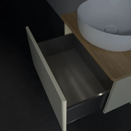 Bild von VILLEROY BOCH Antao Waschbeckenunterschrank, mit Beleuchtung, 1 Auszug, 600 x 360 x 500 mm, Front mit Struktur, Silk Grey Matt Lacquer / Honey Oak #L29151HJ