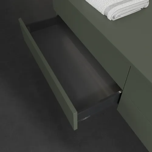 Obrázek VILLEROY BOCH Antao Vanity unit, with lighting, 4 pull-out compartments, 1600 x 360 x 500 mm, Front without structure, Leaf Green Matt Lacquer / Leaf Green Matt Lacquer #L27050HL