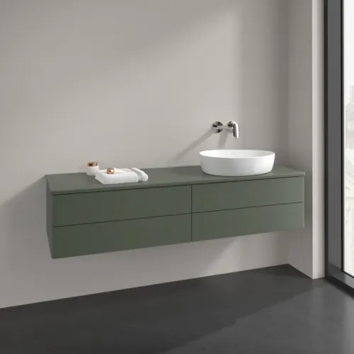 Obrázek VILLEROY BOCH Antao Vanity unit, with lighting, 4 pull-out compartments, 1600 x 360 x 500 mm, Front without structure, Leaf Green Matt Lacquer / Leaf Green Matt Lacquer #L27050HL
