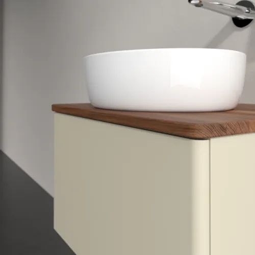 Bild von VILLEROY BOCH Antao Waschbeckenunterschrank, mit Beleuchtung, 1 Auszug, 600 x 360 x 500 mm, Front ohne Struktur, Silk Grey Matt Lacquer / Warm Walnut #L29012HJ