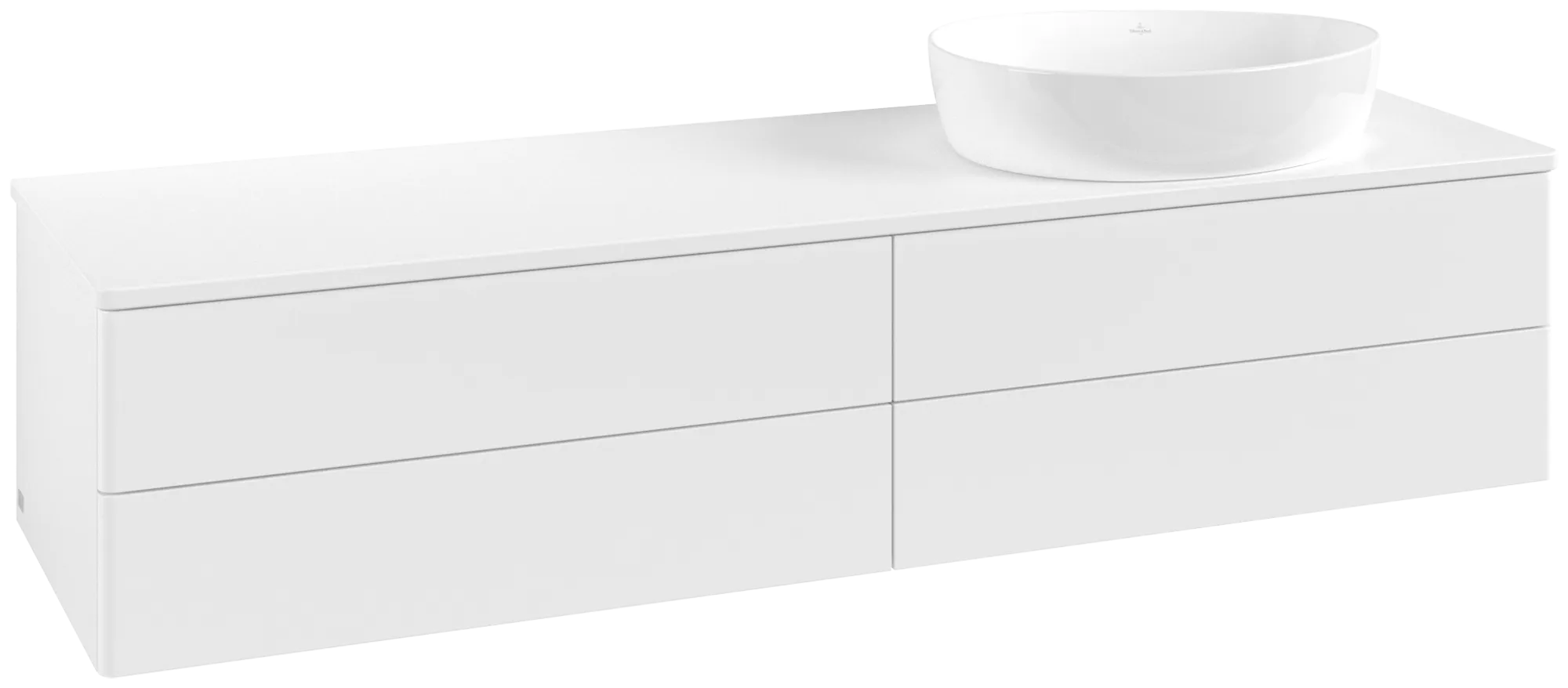 Bild von VILLEROY BOCH Antao Waschbeckenunterschrank, mit Beleuchtung, 4 Auszüge, 1600 x 360 x 500 mm, Front ohne Struktur, White Matt Lacquer / White Matt Lacquer #L27050MT