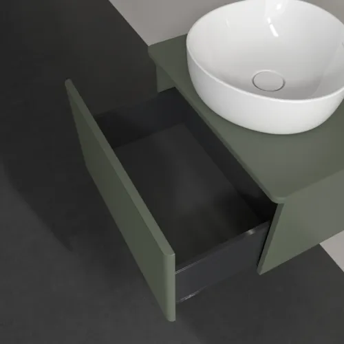 Bild von VILLEROY BOCH Antao Waschbeckenunterschrank, mit Beleuchtung, 1 Auszug, 600 x 360 x 500 mm, Front mit Struktur, Leaf Green Matt Lacquer / Leaf Green Matt Lacquer #L29110HL