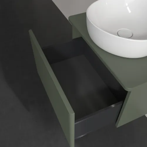 Bild von VILLEROY BOCH Antao Waschbeckenunterschrank, mit Beleuchtung, 1 Auszug, 600 x 360 x 500 mm, Front mit Struktur, Leaf Green Matt Lacquer / Leaf Green Matt Lacquer #L29110HL