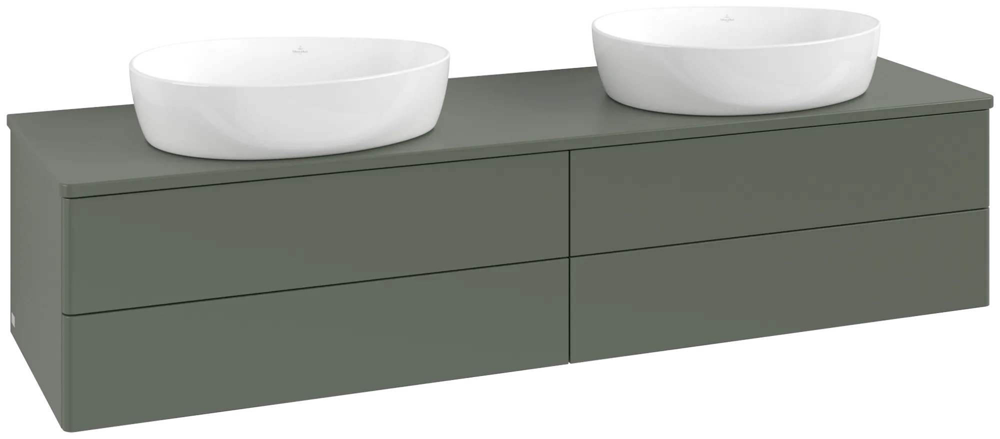 Bild von VILLEROY BOCH Antao Waschbeckenunterschrank, mit Beleuchtung, 4 Auszüge, 1600 x 360 x 500 mm, Front ohne Struktur, Leaf Green Matt Lacquer / Leaf Green Matt Lacquer #L28050HL