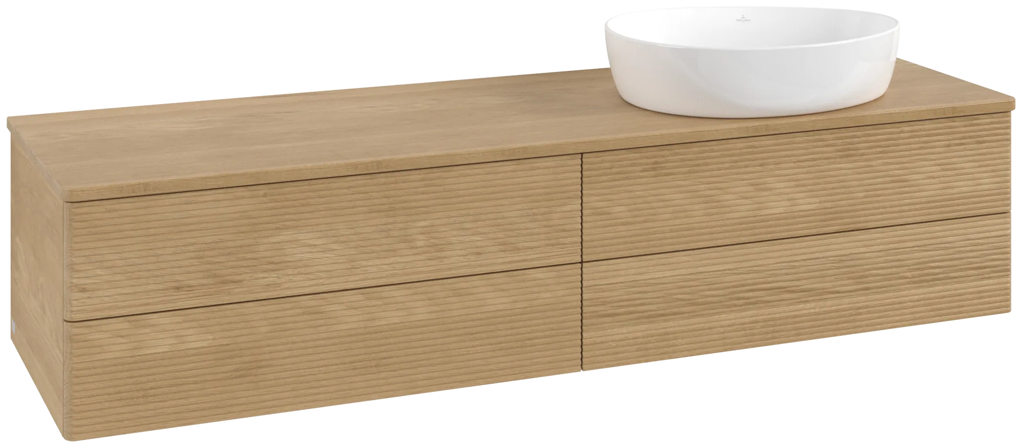 Bild von VILLEROY BOCH Antao Waschbeckenunterschrank, mit Beleuchtung, 4 Auszüge, 1600 x 360 x 500 mm, Front mit Struktur, Honey Oak / Honey Oak #L27111HN
