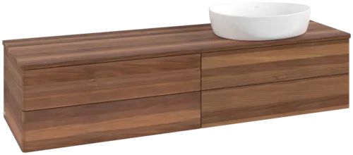 Bild von VILLEROY BOCH Antao Waschbeckenunterschrank, mit Beleuchtung, 4 Auszüge, 1600 x 360 x 500 mm, Front ohne Struktur, Warm Walnut / Warm Walnut #L27012HM