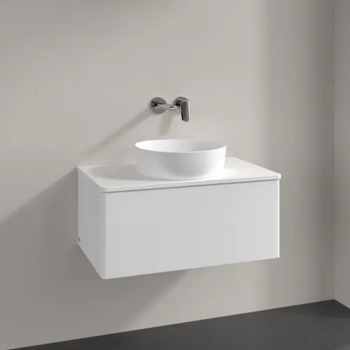 Bild von VILLEROY BOCH Antao Waschbeckenunterschrank, mit Beleuchtung, 1 Auszug, 800 x 360 x 500 mm, Front ohne Struktur, White Matt Lacquer / White Matt Lacquer #L30010MT