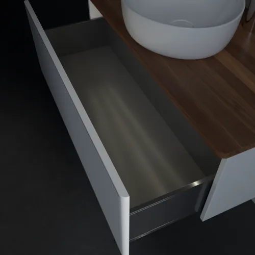 Bild von VILLEROY BOCH Antao Waschbeckenunterschrank, mit Beleuchtung, 1 Auszug, 1000 x 360 x 500 mm, Front mit Struktur, Glossy White Lacquer / Warm Walnut #L31152GF