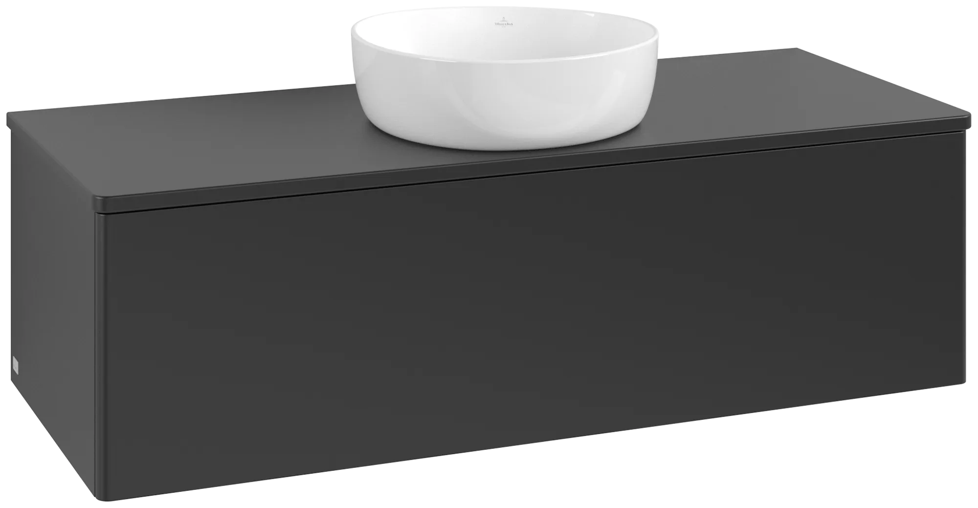 Bild von VILLEROY BOCH Antao Waschbeckenunterschrank, mit Beleuchtung, 1 Auszug, 1200 x 360 x 500 mm, Front ohne Struktur, Black Matt Lacquer / Black Matt Lacquer #L32050PD